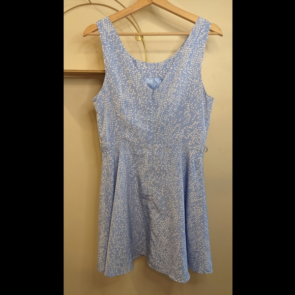 French Blue w/ dots Swing Dress - Picture 2 of 3